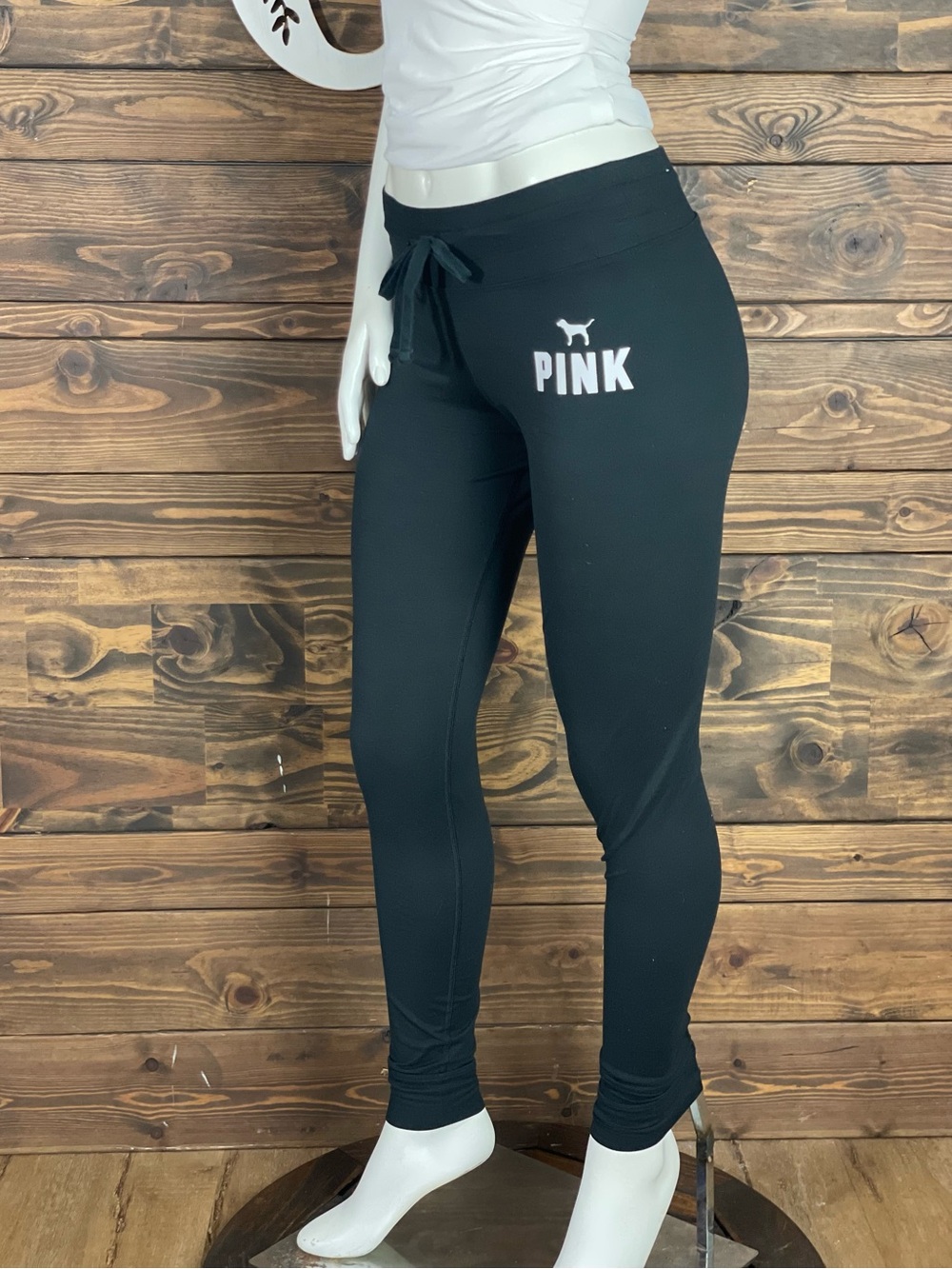 PINK Victoria's Secret | Jogger Style Leggings PINK Dog Logo Drawstring Jegging